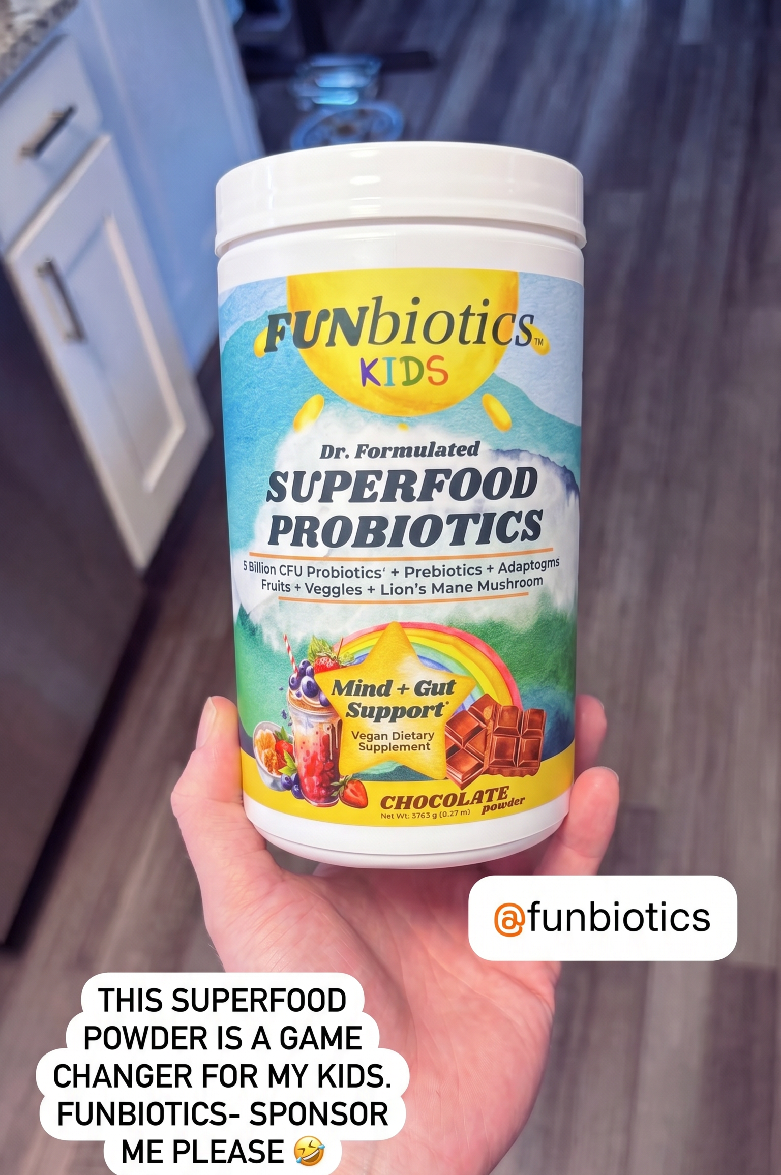 kids probiotic powder bottle with text review 