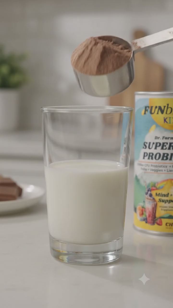 Funbiotics Superfood Probiotic with Lion's Mane – Chocolate, Sugar-Free | For Kids & Adults