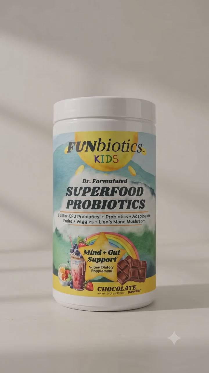 Funbiotics Superfood Probiotic with Lion's Mane – Chocolate, Sugar-Free | For Kids & Adults